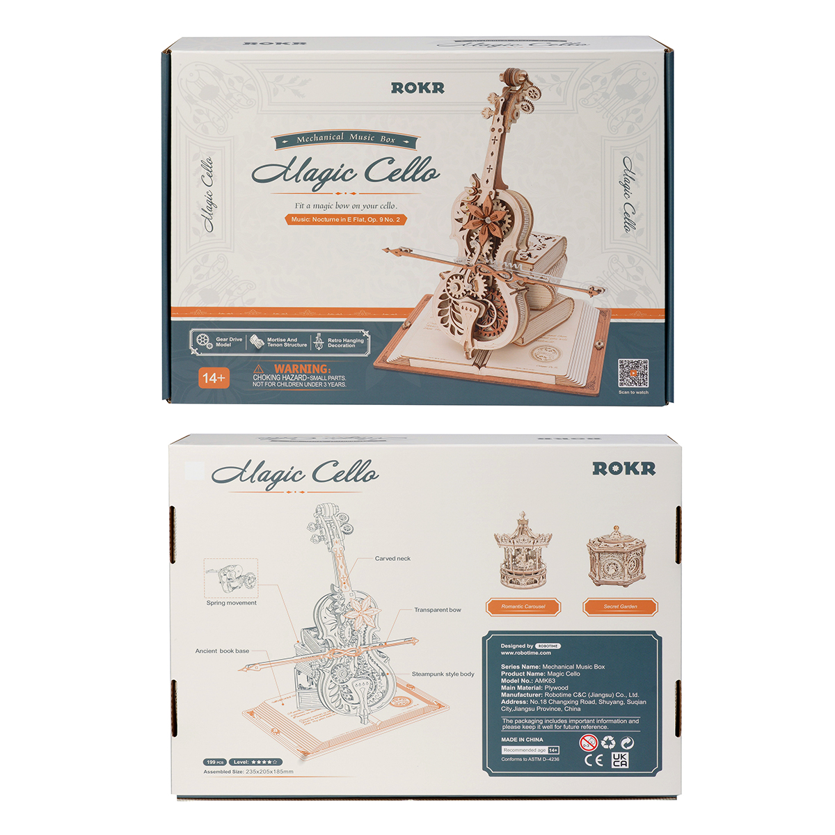 ROKR Magic Cello Music Box Puzzle | 3D Wooden Puzzle
