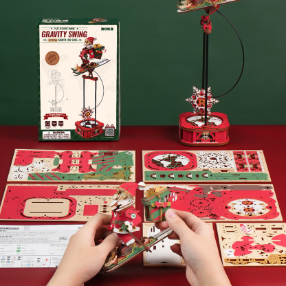 ROKR Santa on Skis MCD06 - Pendulum Balance Toy 3D Puzzle