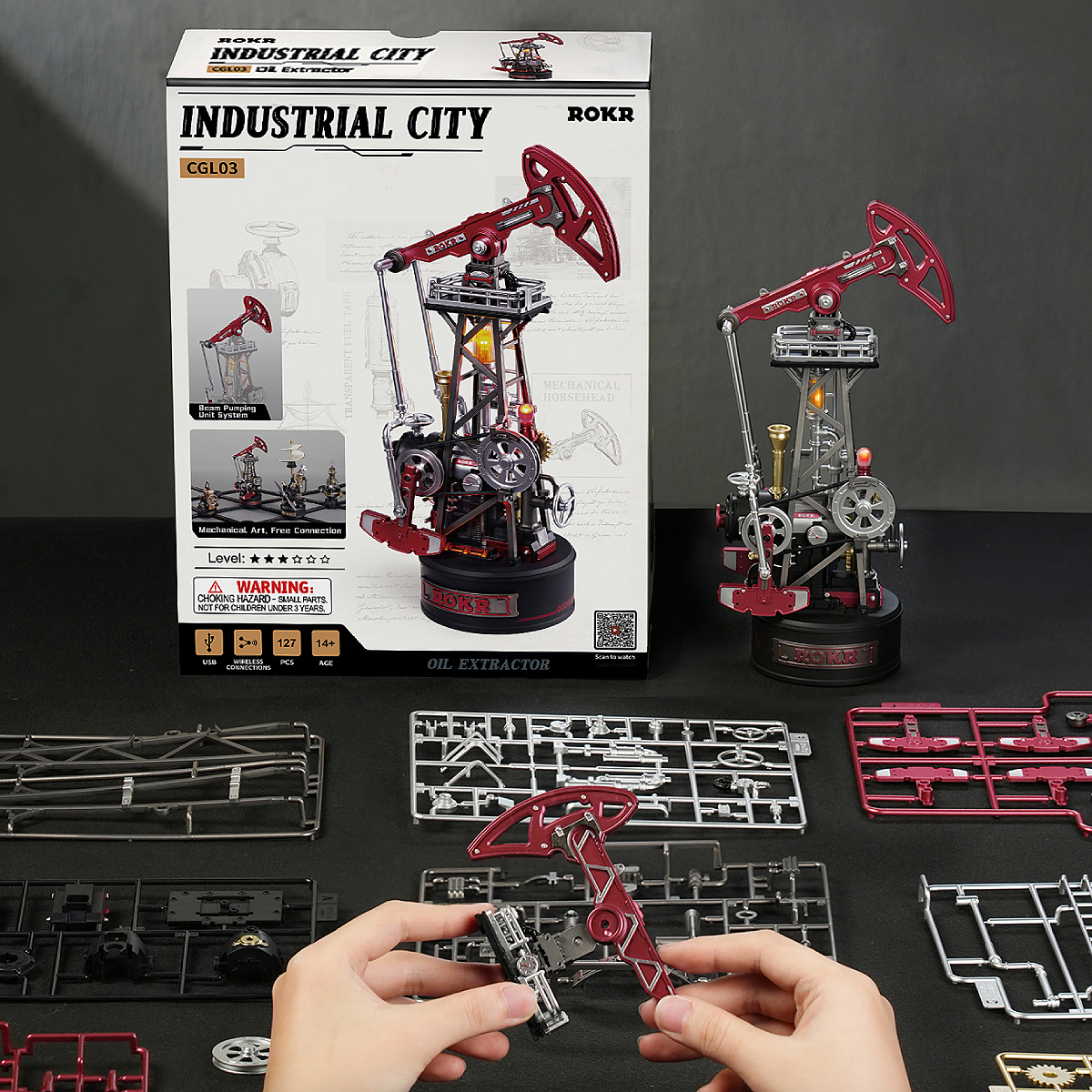 ROKR Oil Pump Jack CGL03 -  Mechanical 3D Puzzle