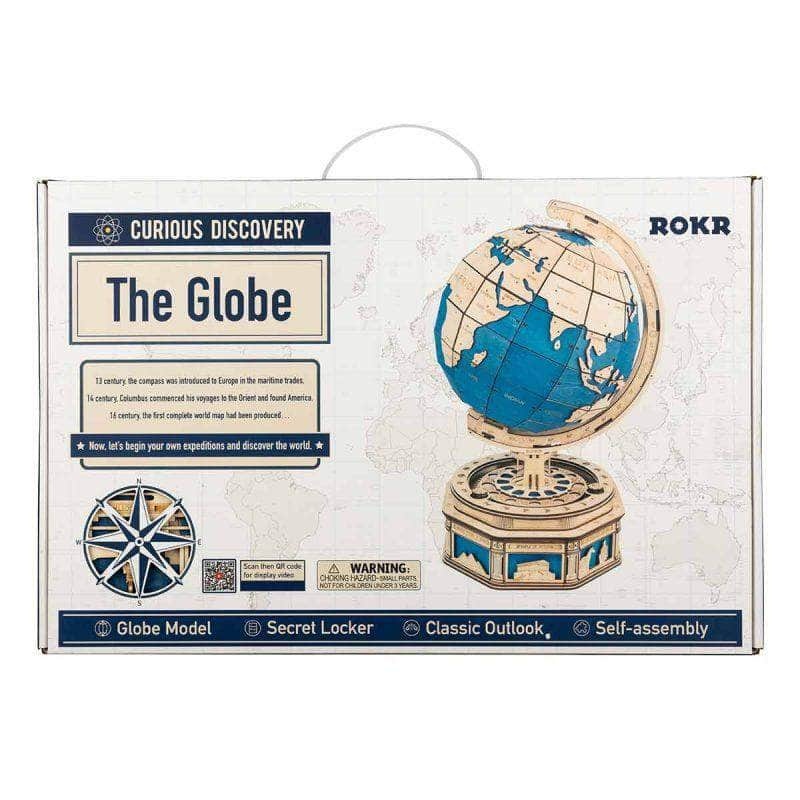 [Only Ship To U.S.] ROKR The Globe 3D Earth Model DIY Wooden Puzzle ST002