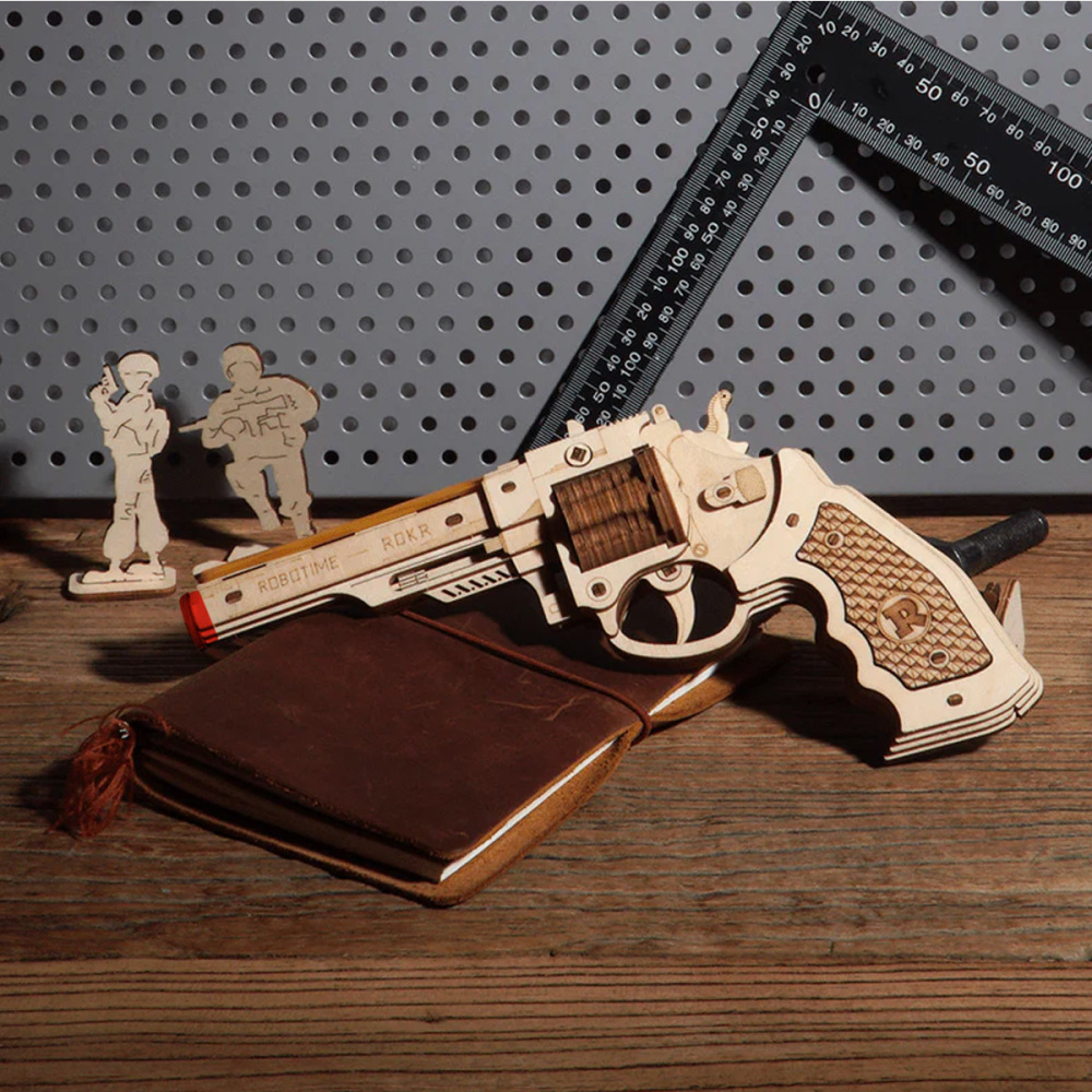 ROKR Corsac M60 LQ401 wooden rubber band revolver kit