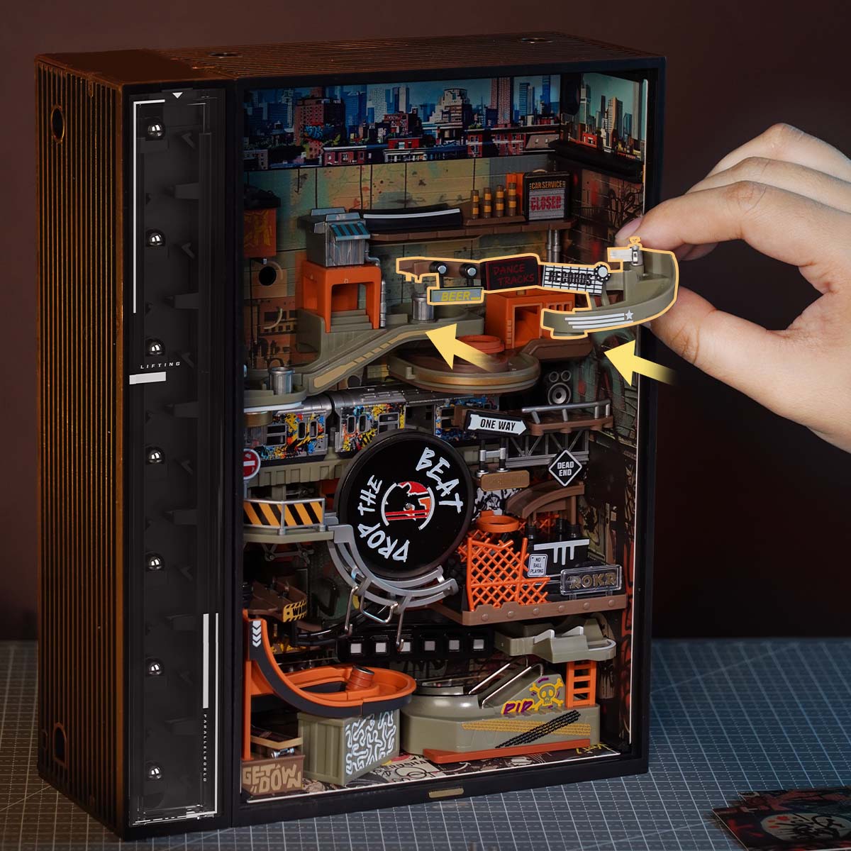 羅夢＊ページ③ ROKR Hip-Hop Street Marble Run Mechanical 3D Puzzle MR03S