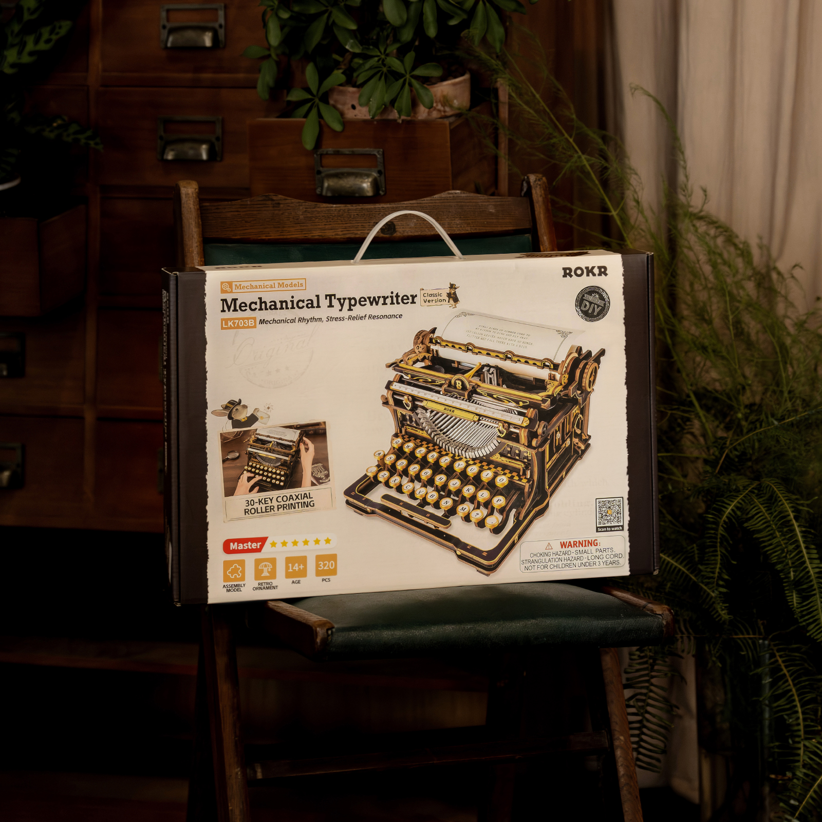 ROKR Mechanical Typewriter LK703B - 3D Wooden Globe Model Kit (Classic version)