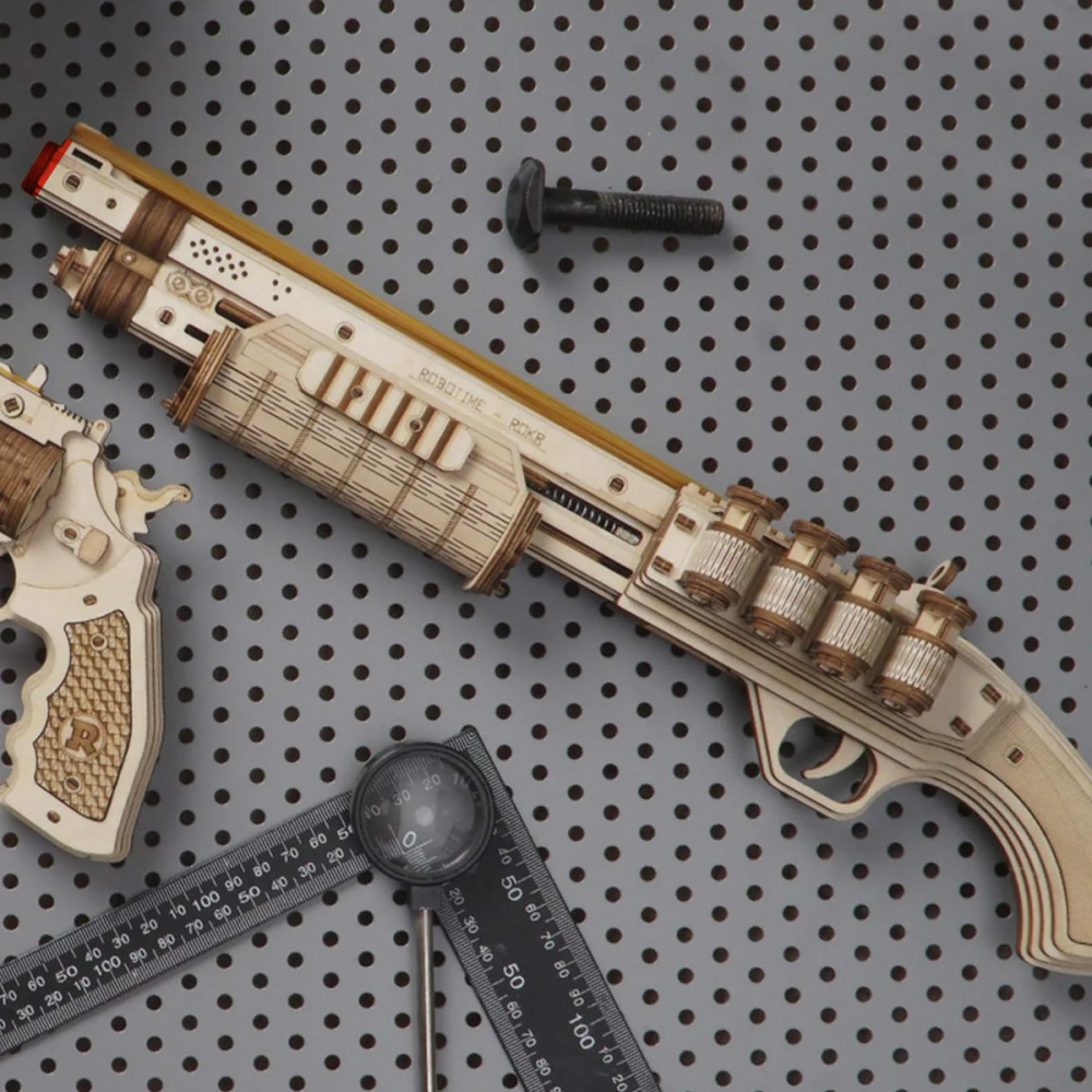 ROKR Terminator M870 LQ501 wooden rubber band shotgun kit