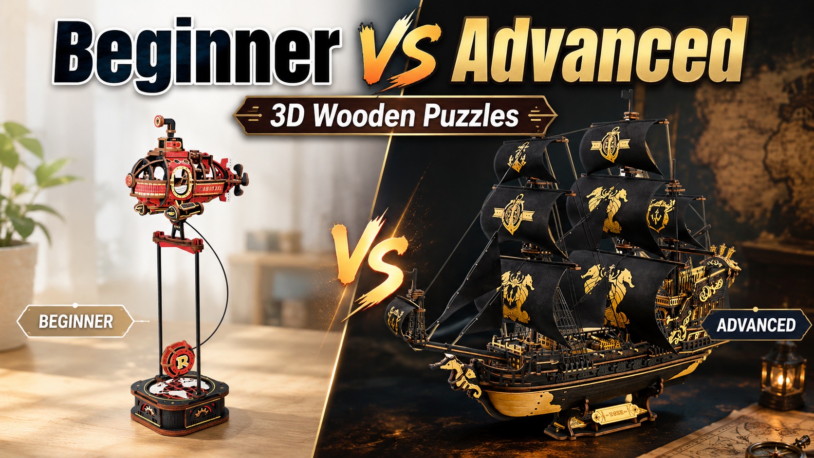 Beginner vs Advanced 3D Wooden Puzzles