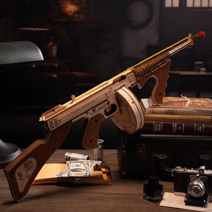 ROKR Thompson Submachine Gun Toy 3D Wooden Puzzle LQB01