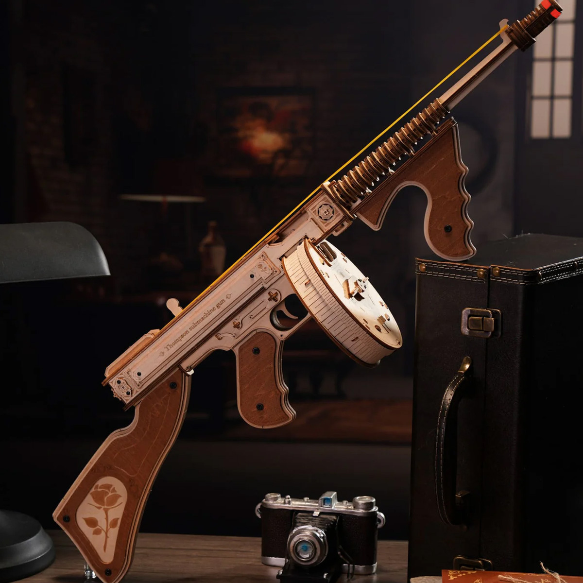 ROKR Thompson Submachine Gun Toy 3D Wooden Puzzle LQB01