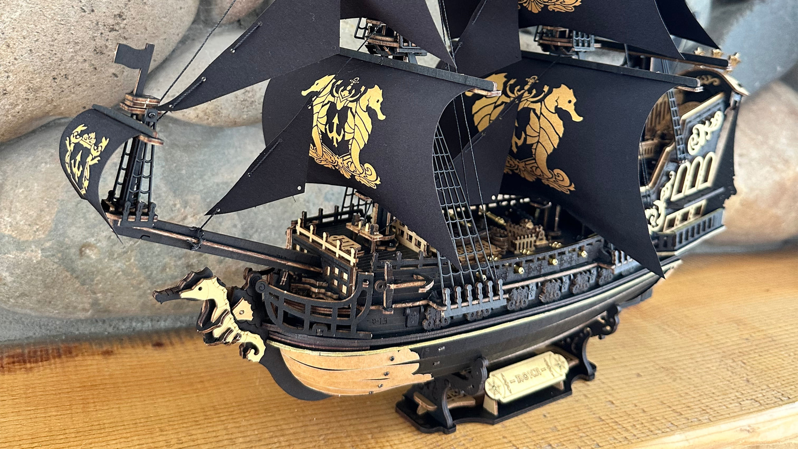 Mchipman's completed Seahorse Barque build, shared in the Robotime Community.