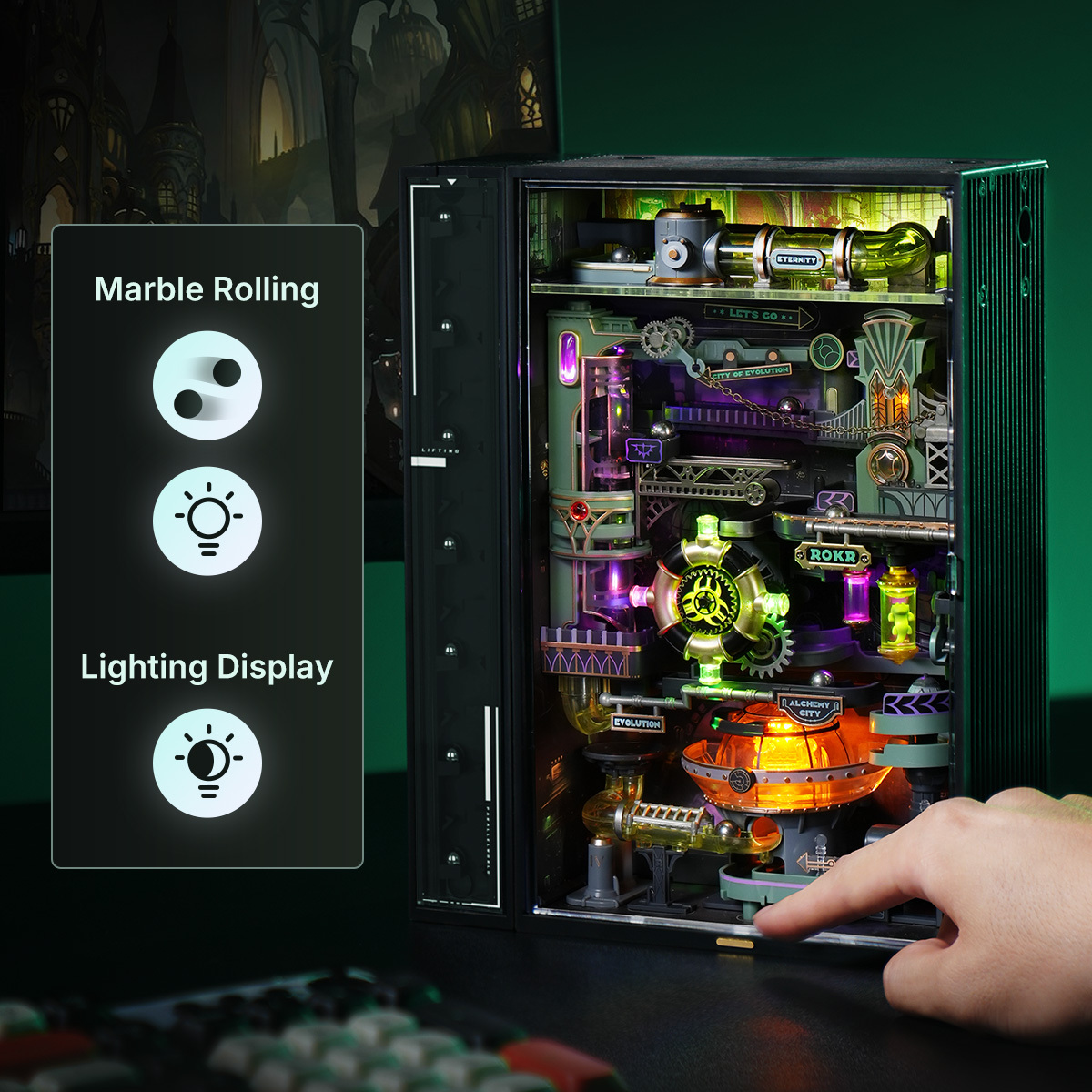 ROKR Alchemy City MR04S - Mechanical Marble Run 3D Puzzle