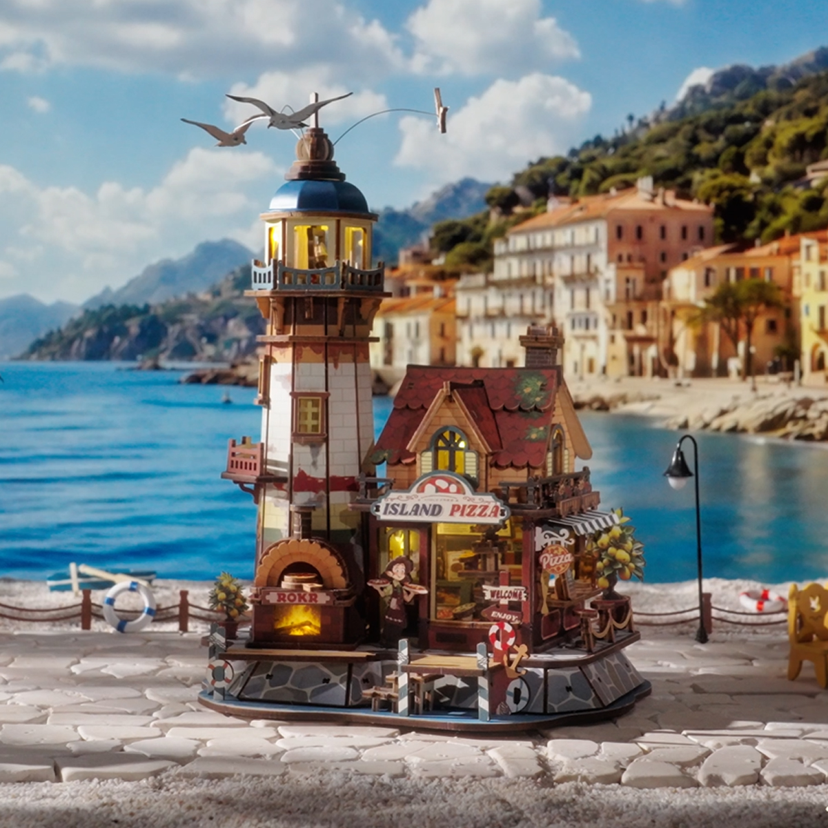 Assembled ROKR Chillbay Pizzeria EAM02 coastal mechanical model