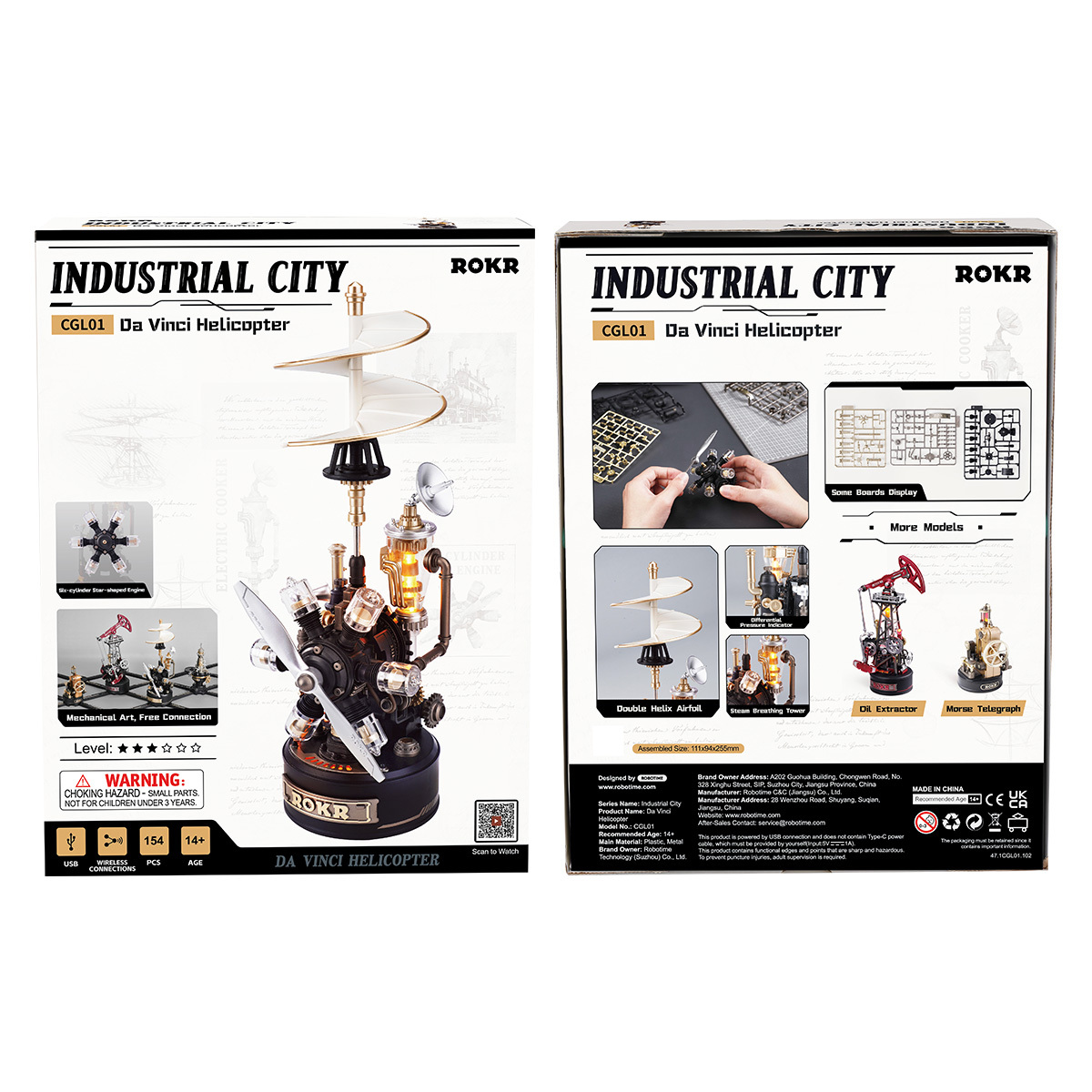 ROKR Da Vinci Helicopter CGL01 - Mechanical 3D Puzzle