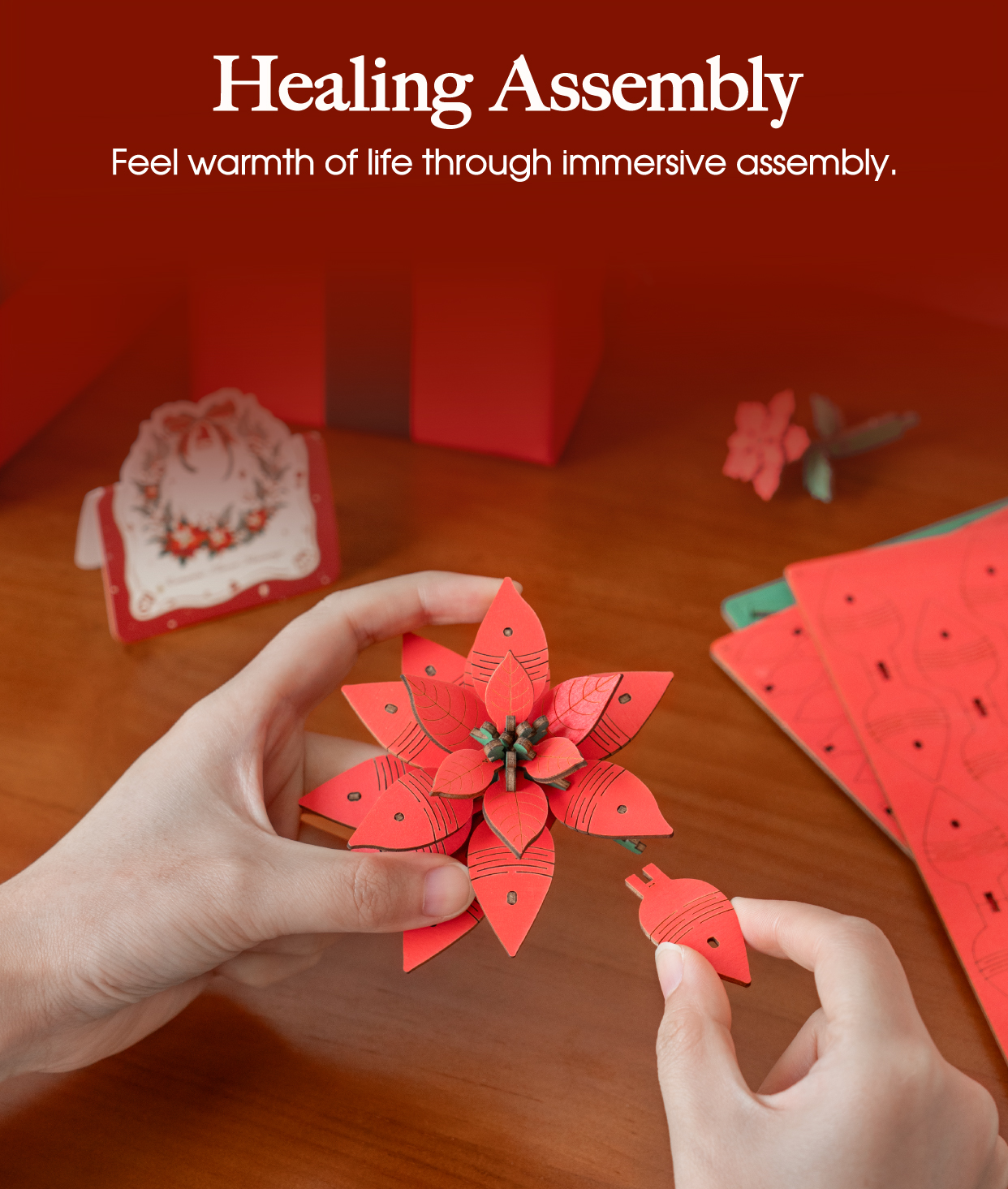 Rowood Poinsettia TF001 - DIY Flower Bouquet 3D Wooden Puzzle – ROKR
