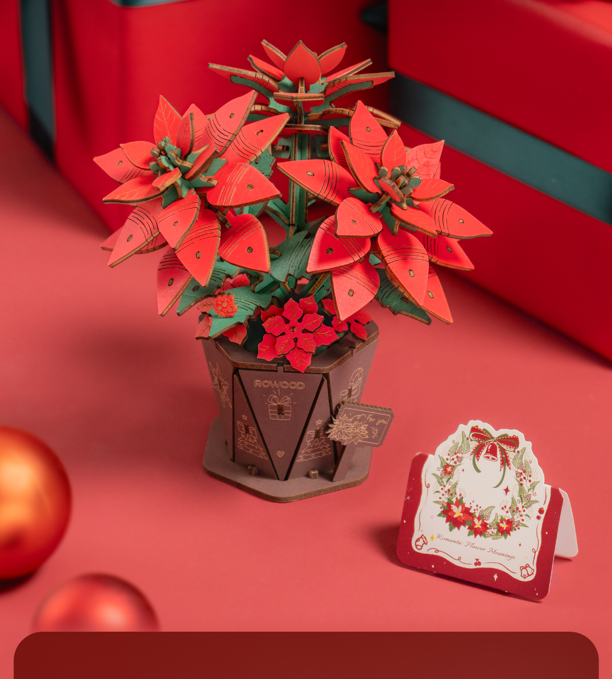 Rowood Poinsettia TF001 - DIY Flower Bouquet 3D Wooden Puzzle – ROKR