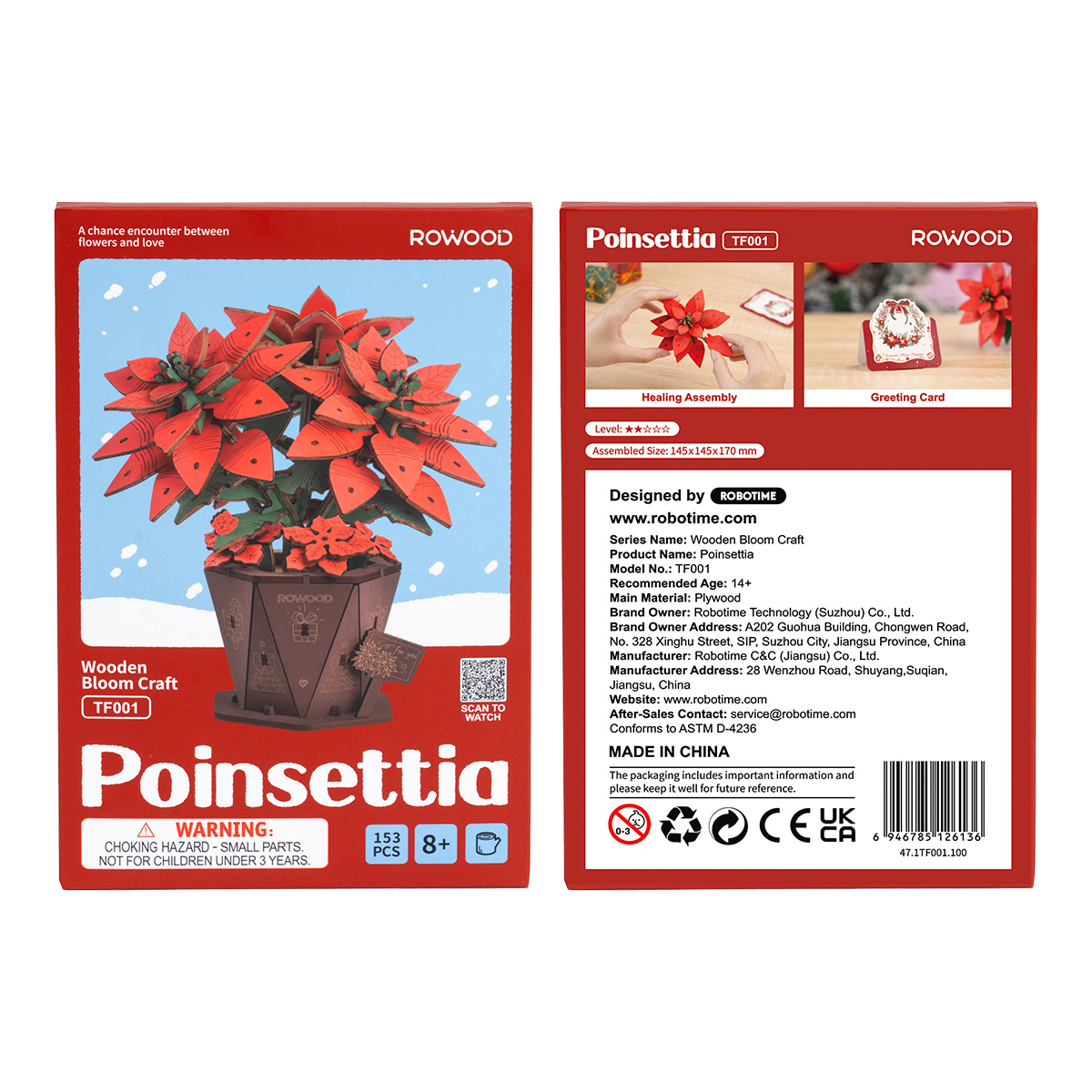 Rowood Poinsettia TF001 - DIY Flower Bouquet 3D Wooden Puzzle – ROKR