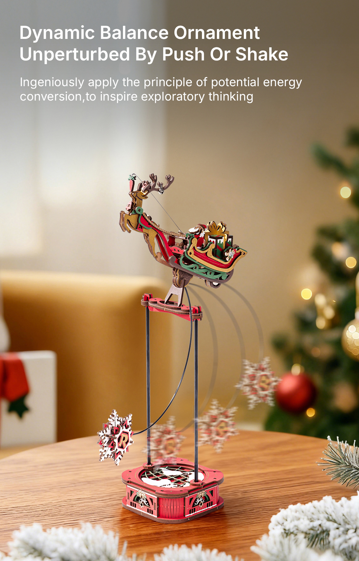 ROKR Santa on Sleigh MCD05 - Pendulum Balance Toy 3D Puzzle