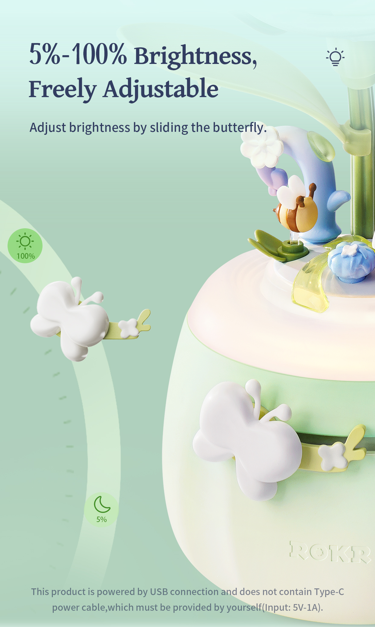 ROKR Minty Camellia Lamp AF02S - Flower Night Light 3D Puzzle