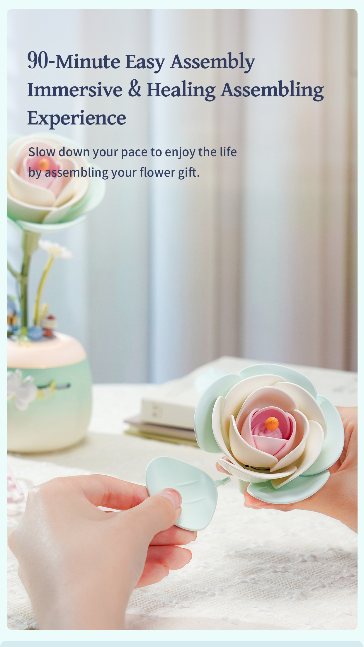 ROKR Minty Camellia Lamp AF02S - Flower Night Light 3D Puzzle