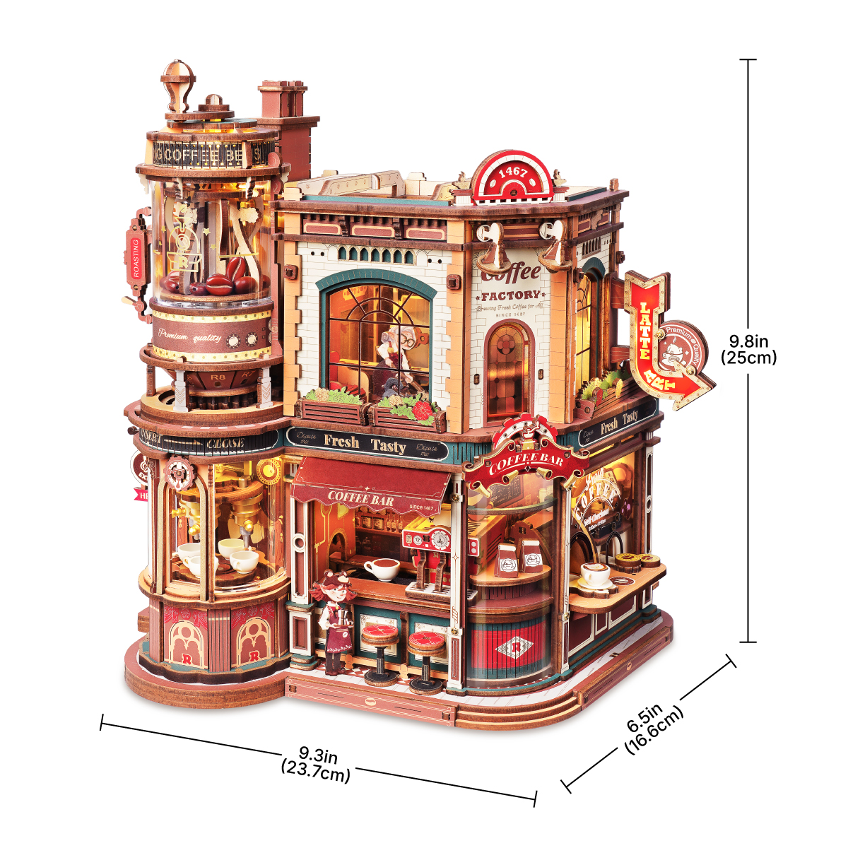 ROKR Dream Coffee Factory EAB02 - Wooden Music Box Model