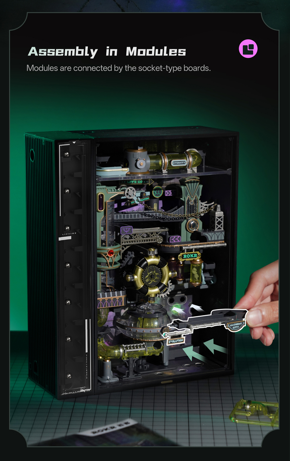 Alchemy City MR04S Mechanical Marble Run 3D