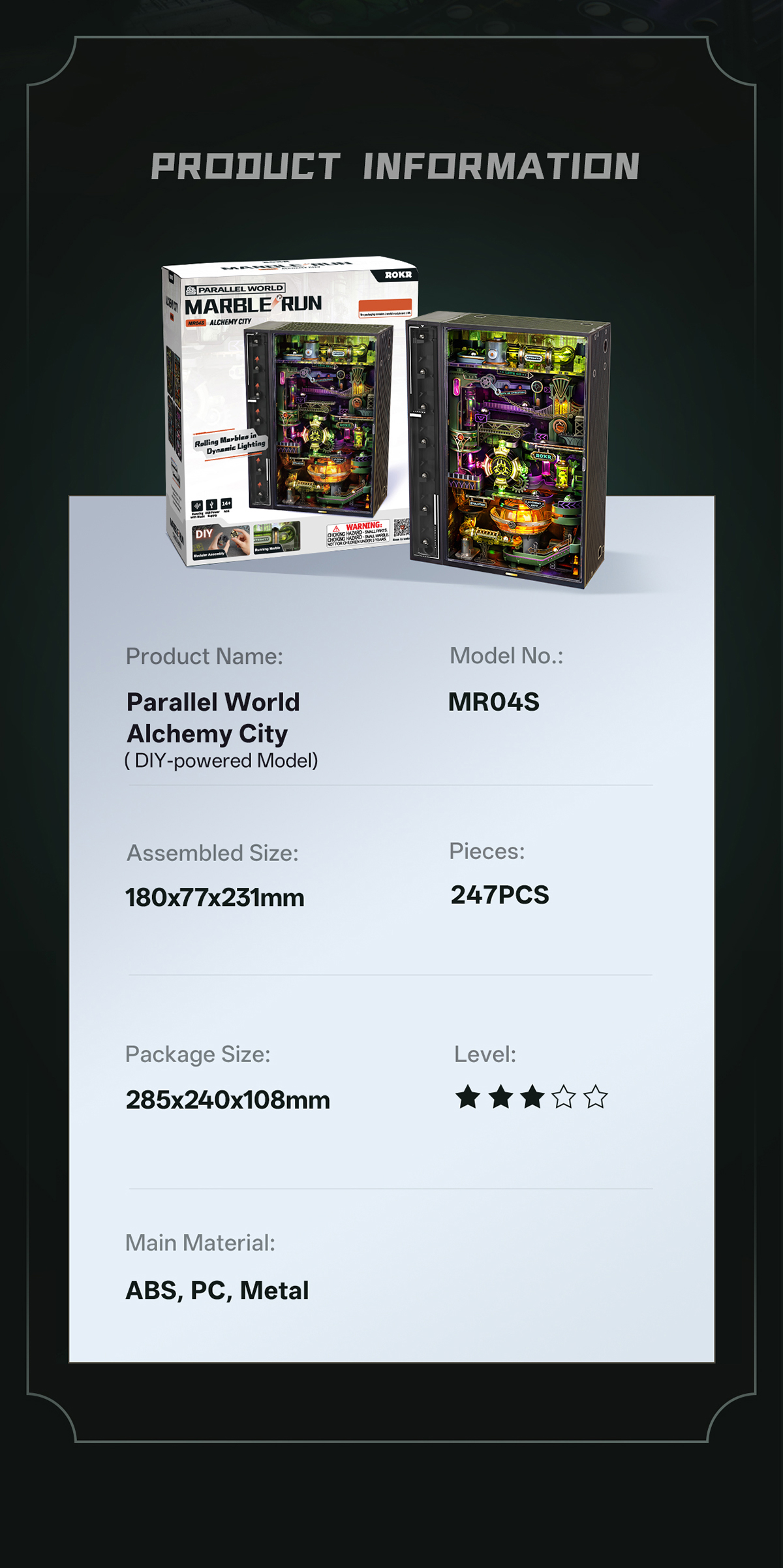 Alchemy City MR04S Mechanical Marble Run 3D