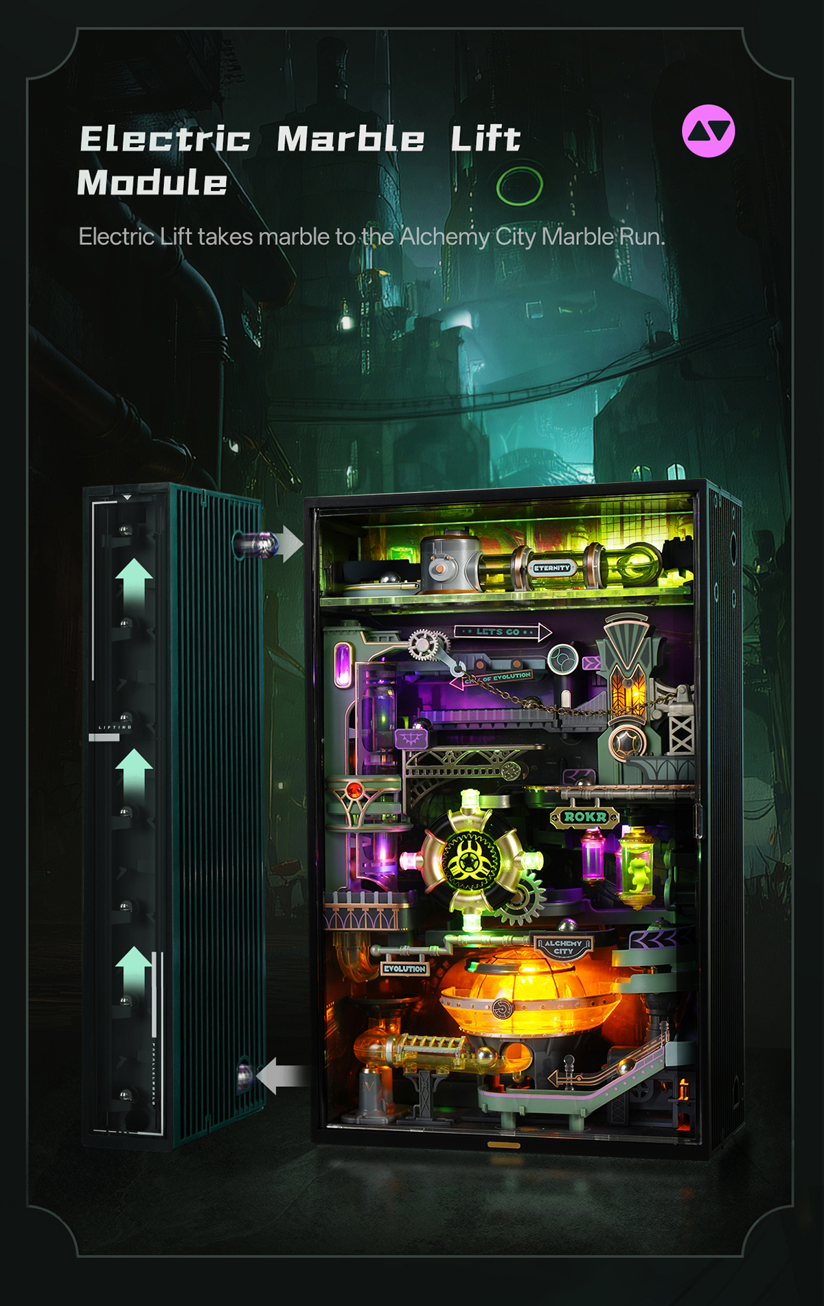 Alchemy City MR04S Mechanical Marble Run 3D