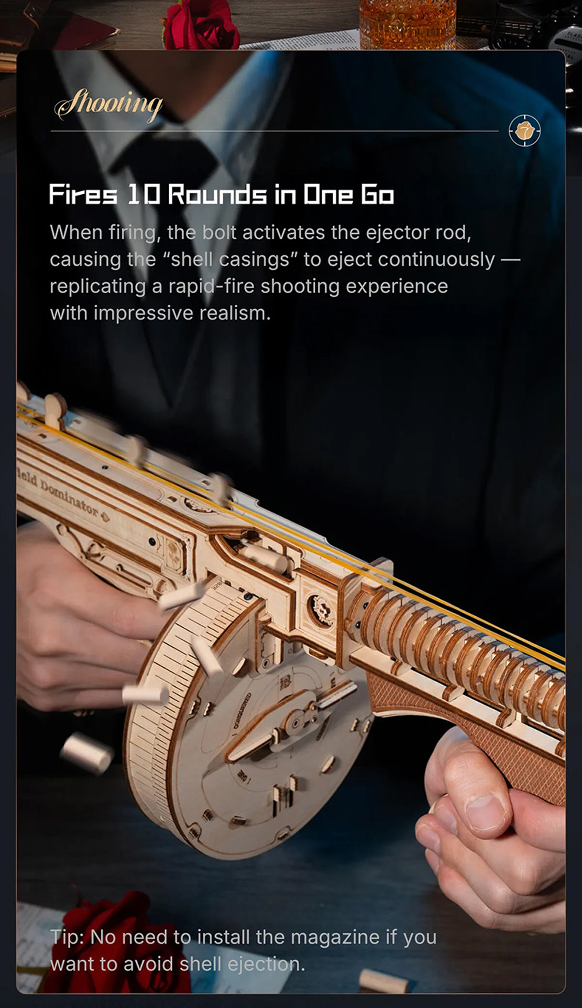 Thompson Submachine Gun Toy 3D Wooden Puzzle