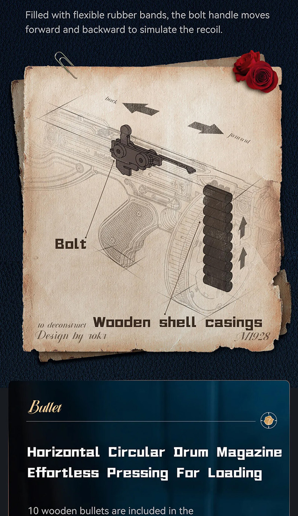 Thompson Submachine Gun Toy 3D Wooden Puzzle