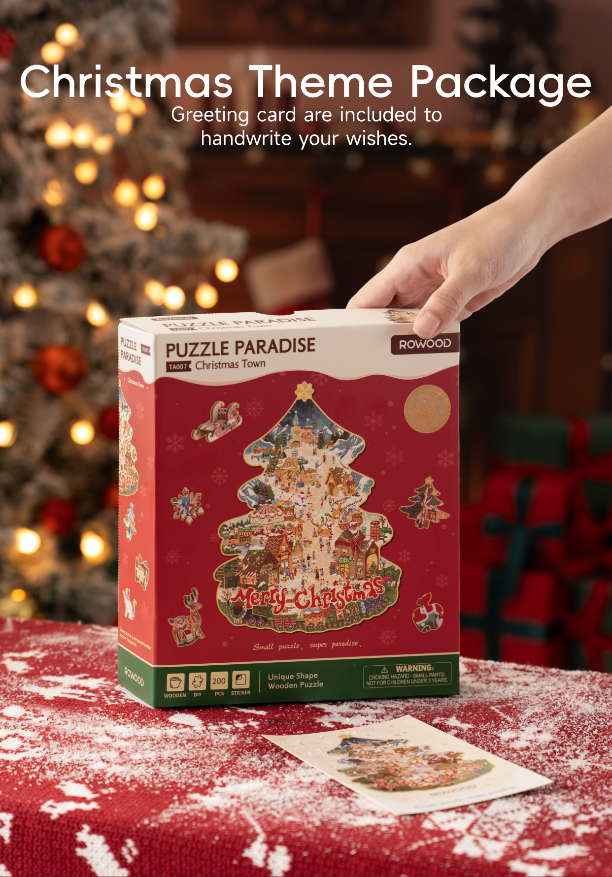 Rowood Christmas Town Wooden Jigsaw Puzzle TA007 – ROKR