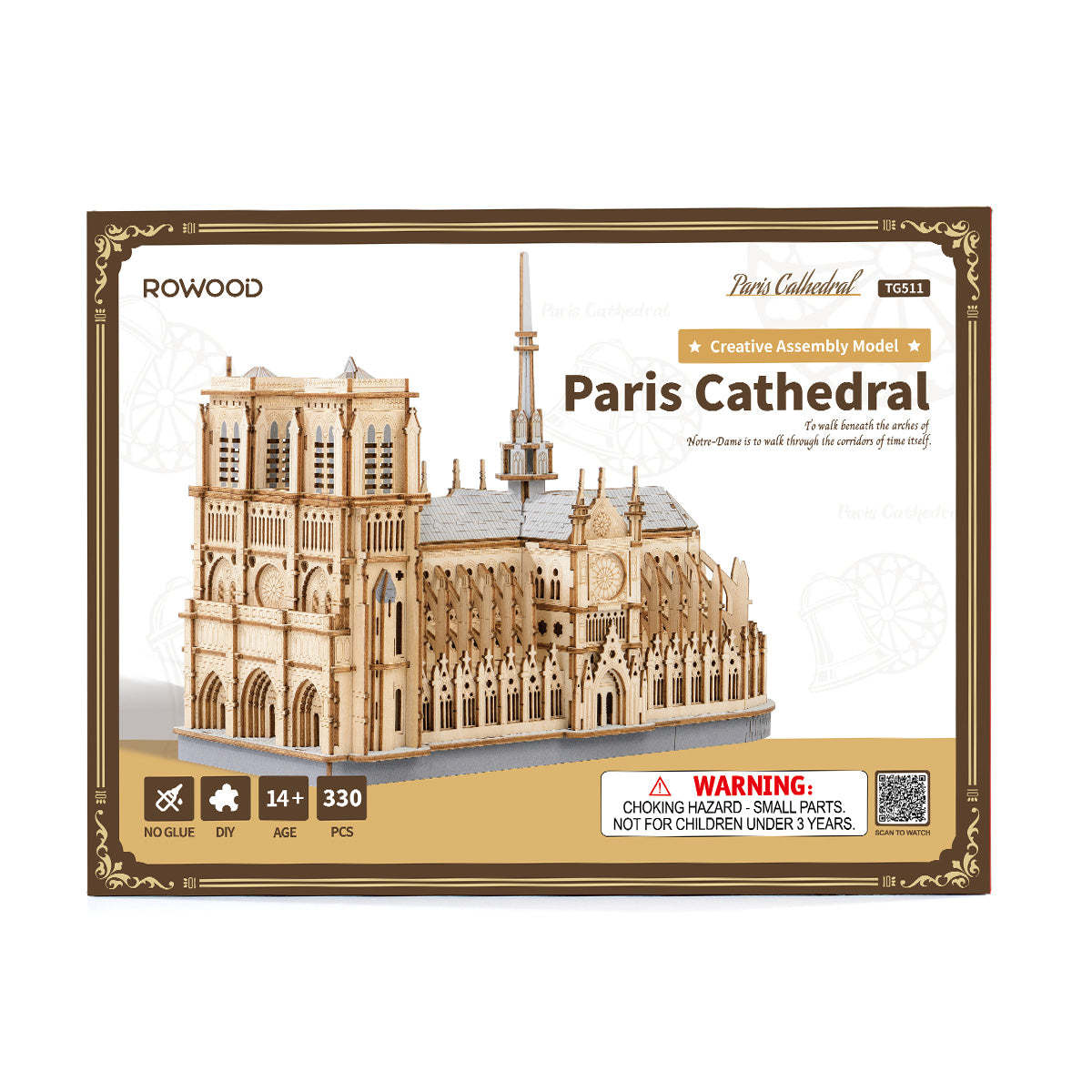 Rowood 3D Wooden Puzzle - Paris Cathedral TG511