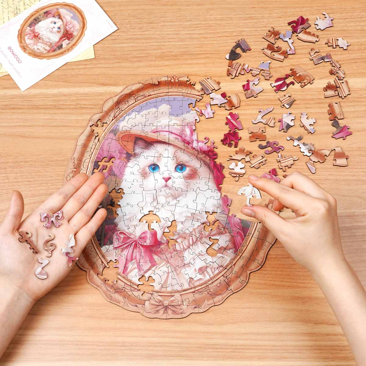 Rowood Springtime Kitty Portrait Wooden Jigsaw Puzzle