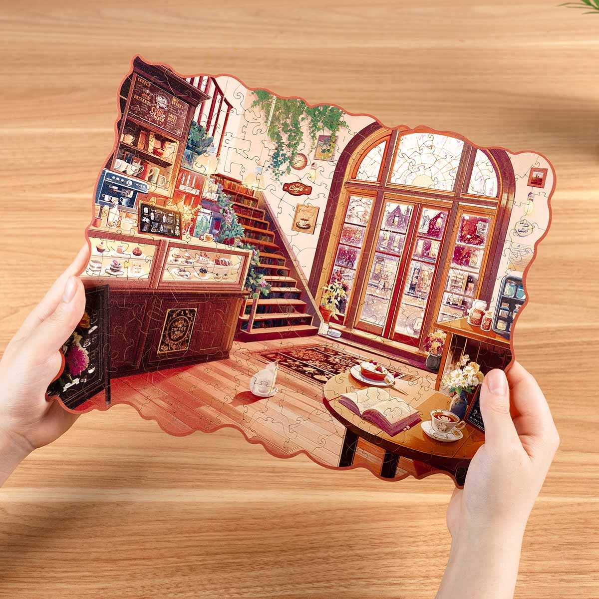 Rowood Cozy Winter Café Wooden Jigsaw Puzzle