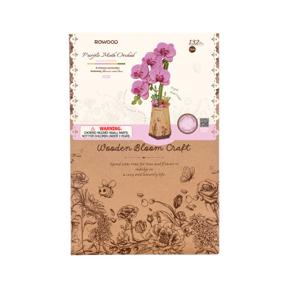 Rowood DIY Wooden Flower Purple Moth Orchid TW091