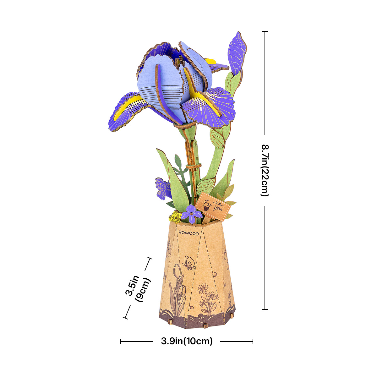 Rowood Purple Iris TW121 - DIY Flower Wooden 3D Puzzle – ROKR
