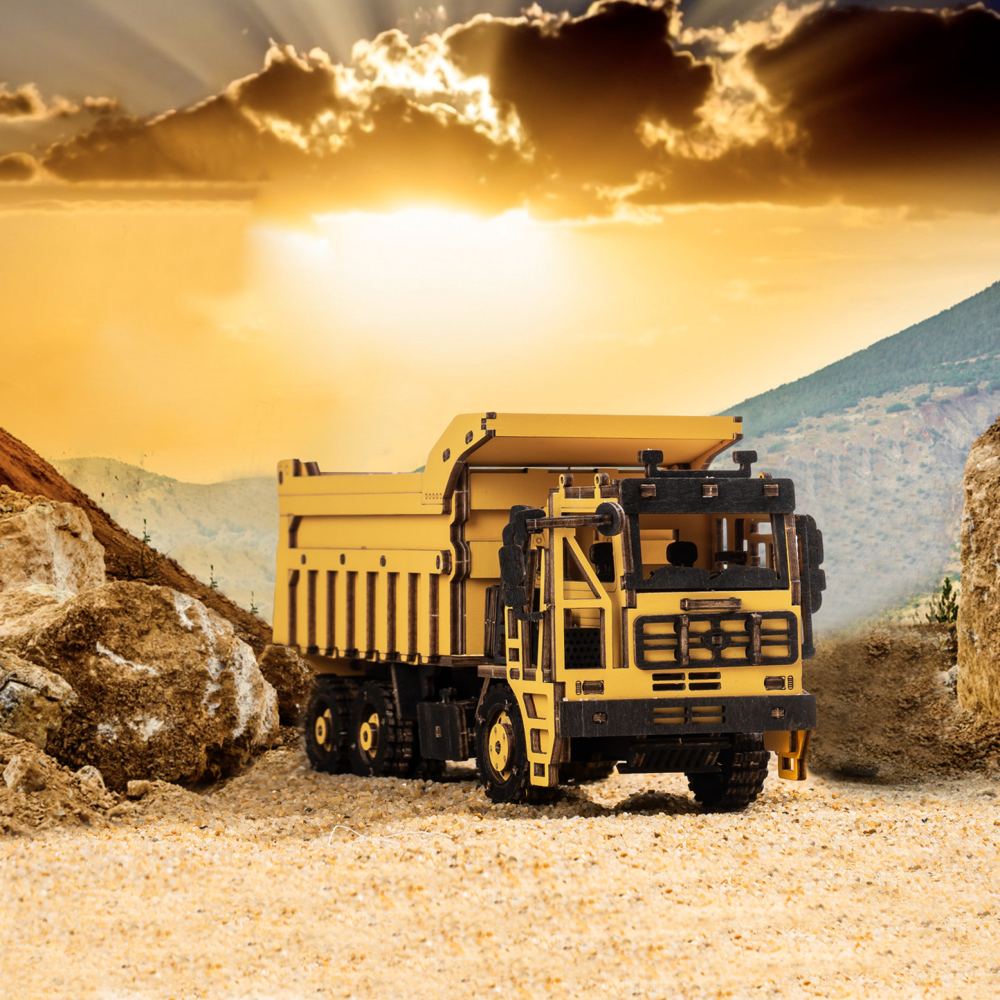 ROKR Dump Truck Engineering Vehicle 3D Wooden Puzzle TG603K