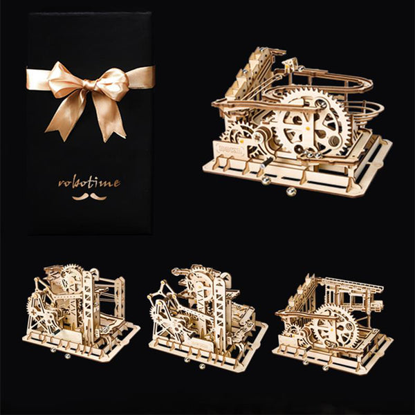 ROKR Tower Coaster 3D Wooden Puzzle Kit - Build Your Own Roller