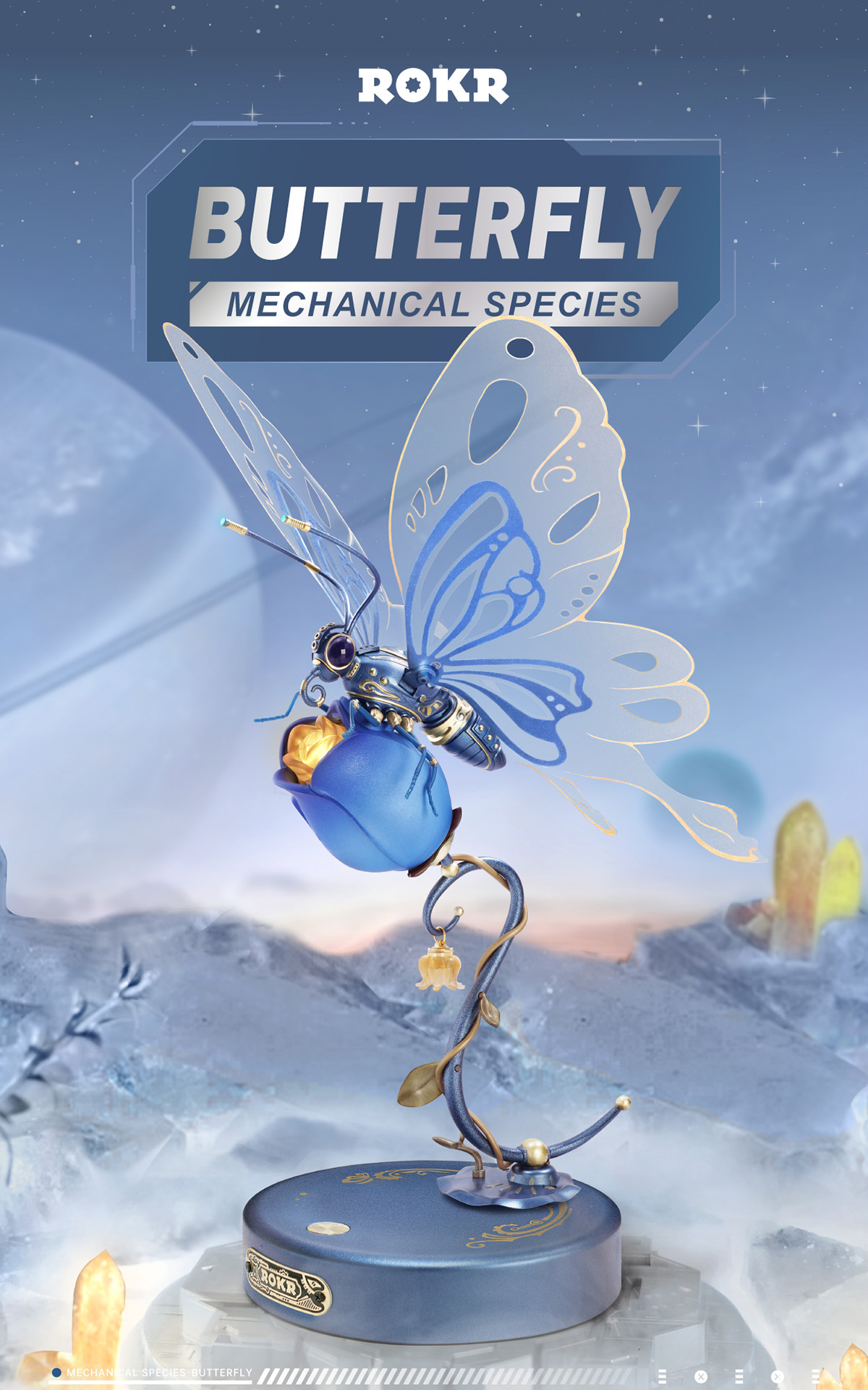 k-r♡ ROKR Butterfly DIY Mechanical 3D Puzzle MI05