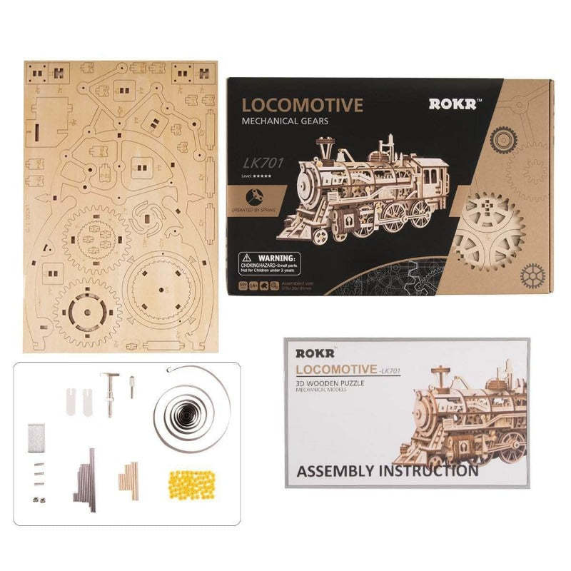 ROKR Locomotive 3D Wooden Train Model LK701