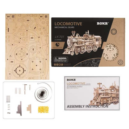 ROKR Locomotive 3D Wooden Train Model LK701