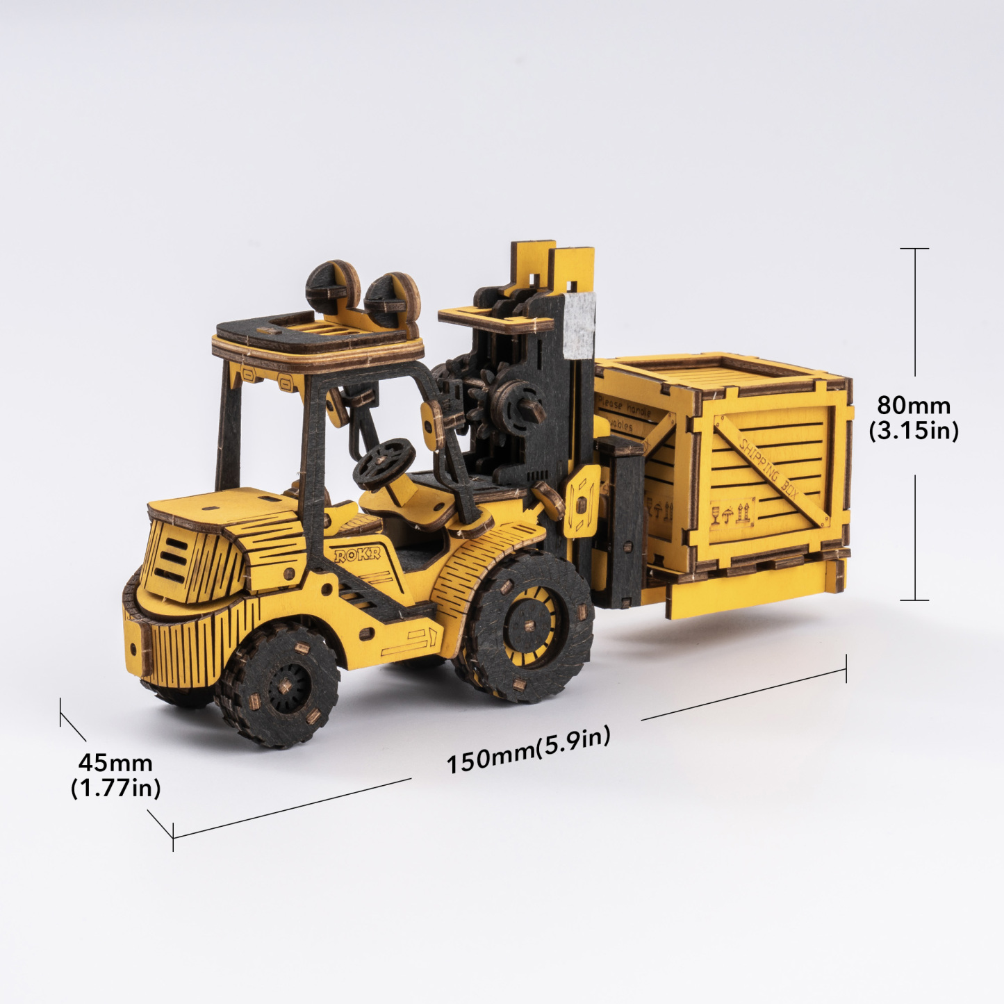 ROKR Forklift Engineering Vehicle 3D Wooden Puzzle TG413K