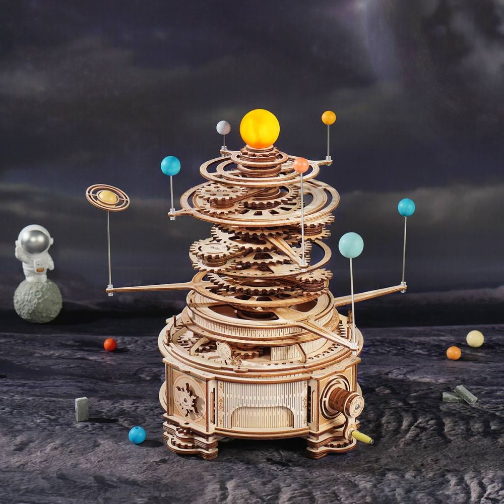 ROKR Mechanical Orrery ST001 wooden planetary model with orbit spheres