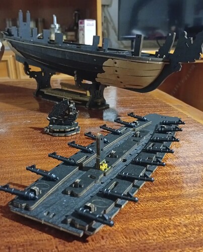 Cannon deck detail during the ROKR Seahorse Barque build