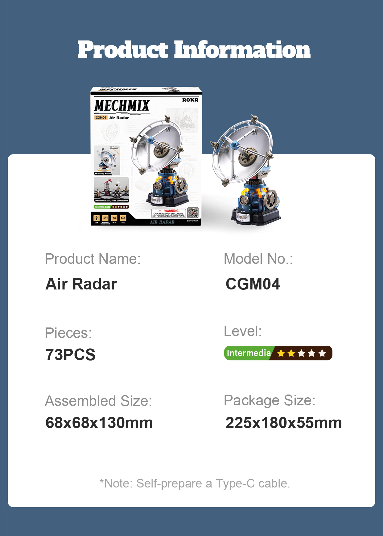 Air Radar CGM04 finished model and product detail panel for SKU CGM04