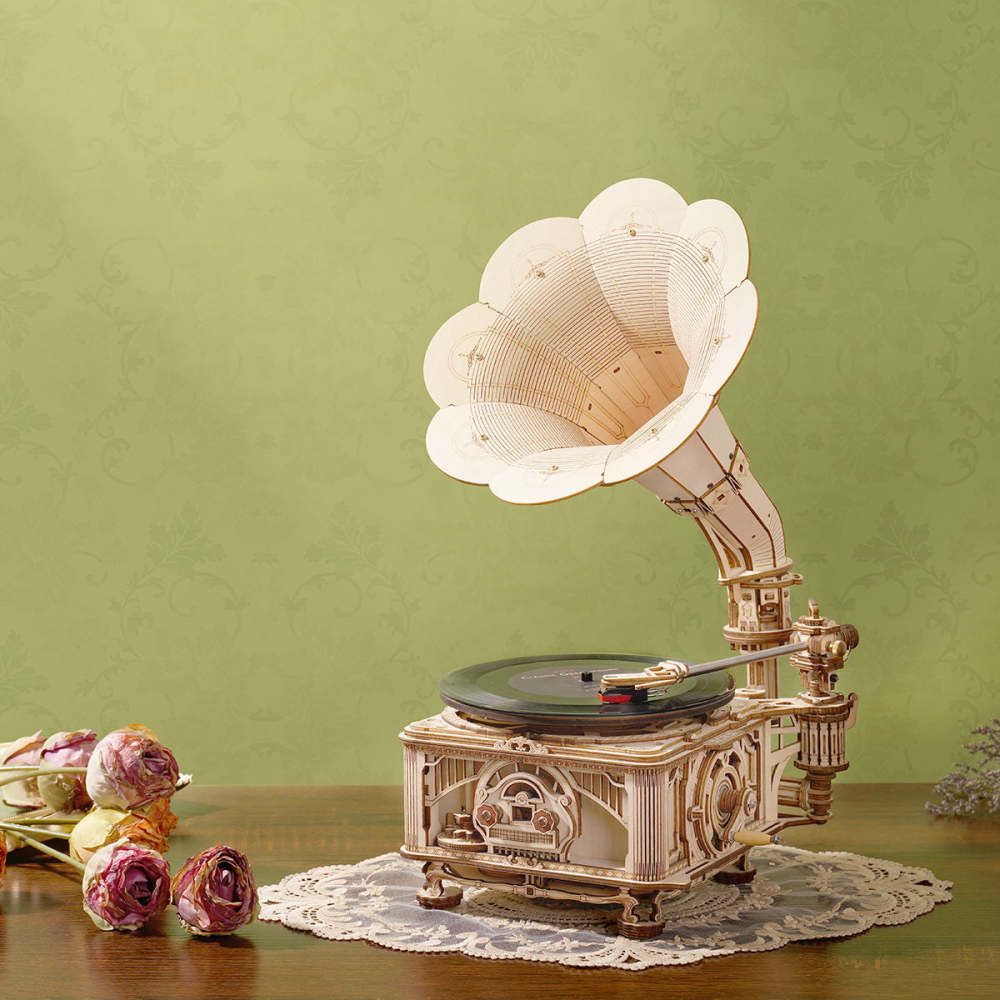 ROKR Classic Gramophone LKB01D Electric Version 3D Wooden Puzzle