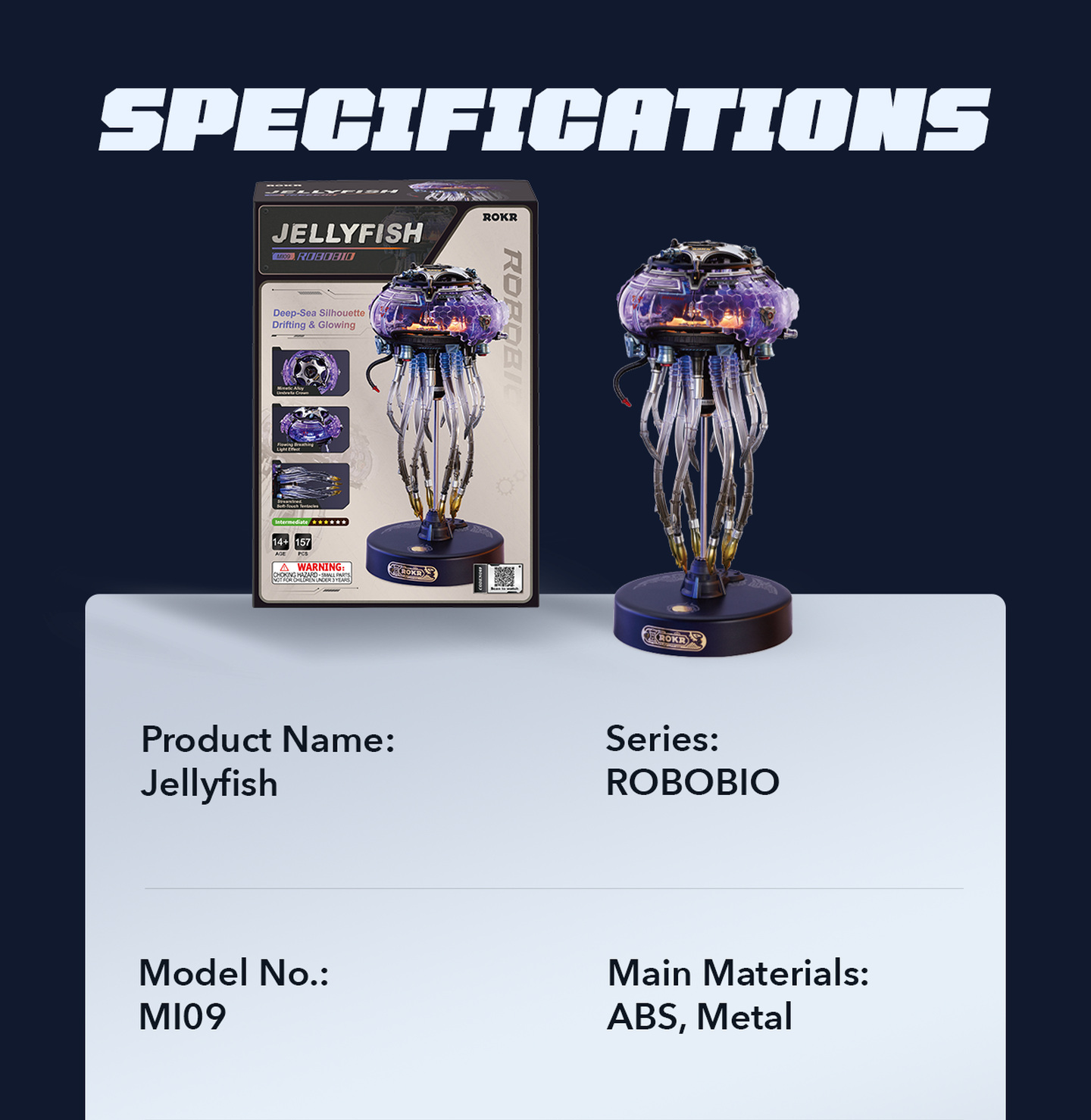 Jellyfish MI09 finished model and product detail panel for SKU MI09