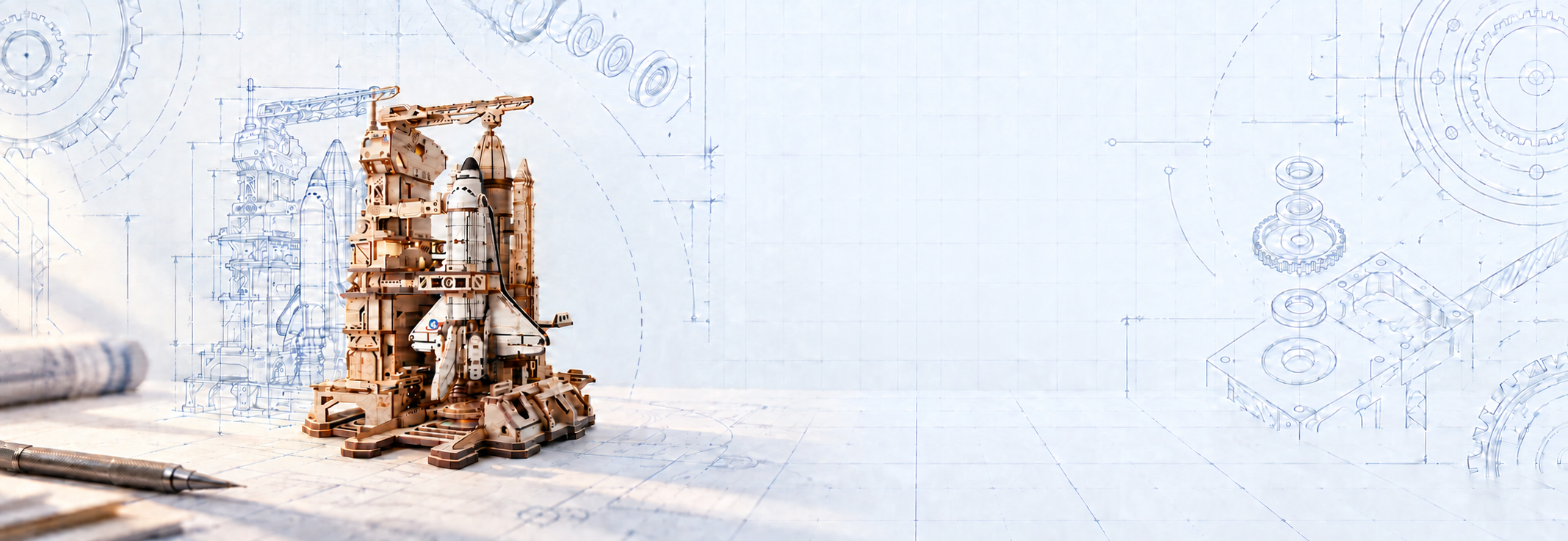 ROKR Space Shuttle Wooden Puzzle