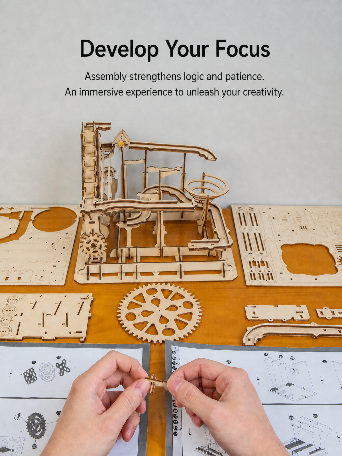 Rokr Marble Parkour 3D Puzzle Wooden Kit LG501 - Challenge Your