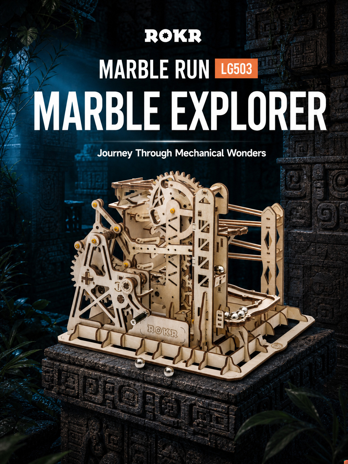ROKR Marble Explorer - 3D Wooden Puzzle for Adults and Kids