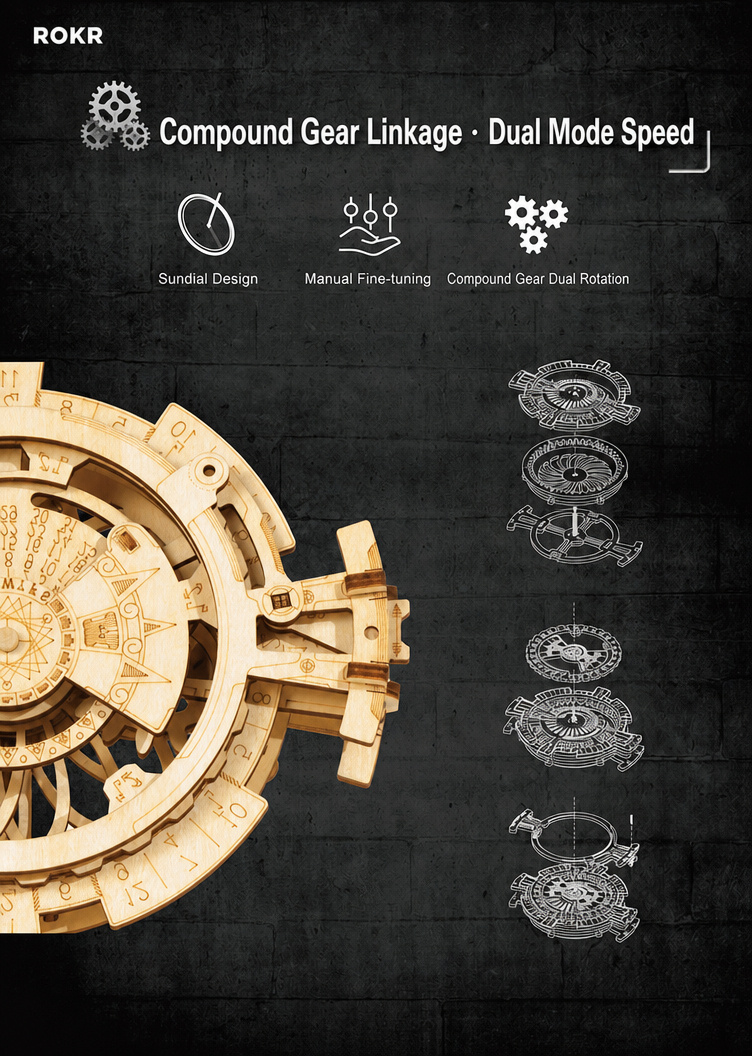ROKR Perpetual Calendar 3D Wooden Puzzle LK201
