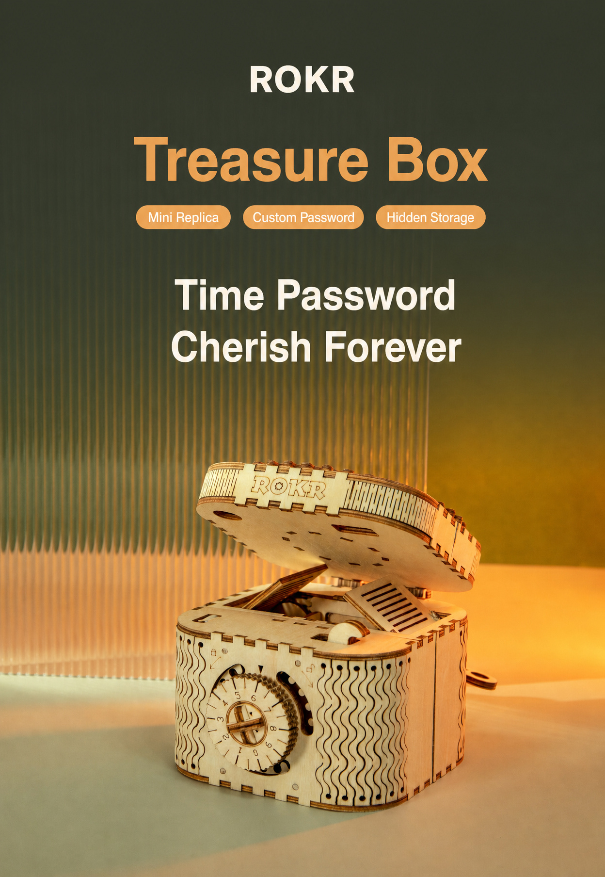 ROKR Treasure Box 3D Wooden Puzzle LK502 | DIY Mechanical Model Kit