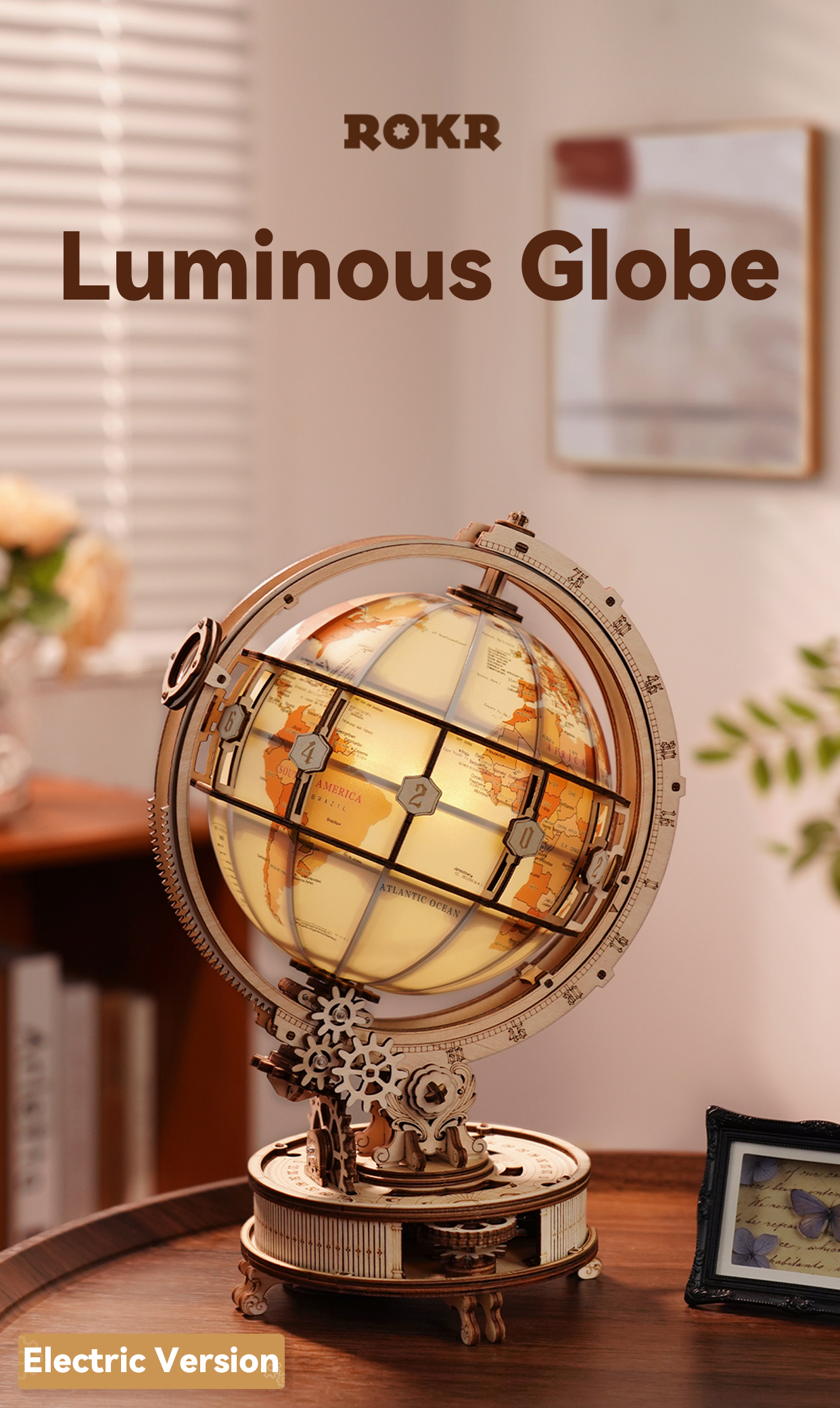 ROKR 地球儀 Rolife ビッグベン　ライト　完成品セット Amazon.com: ROKR 3D Wooden Puzzles for Adults Illuminated Globe